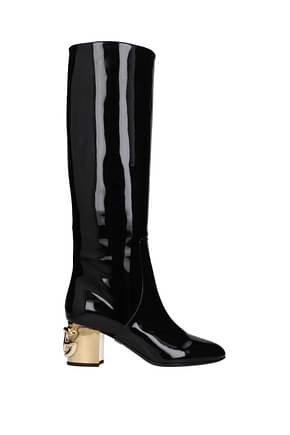 Dolce&Gabbana बूट्स महिलाओं पेटेंट लैदर काली