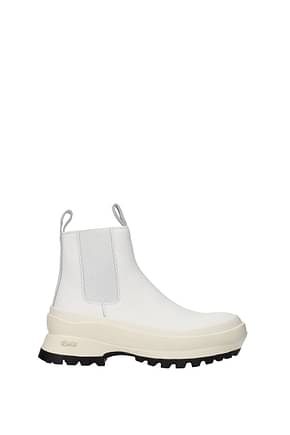 Jil Sander Ankle boots vibram Women Leather White Optic White