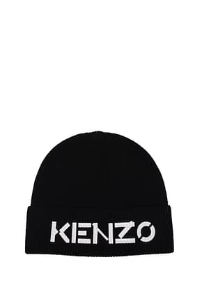 Kenzo Hats Men Wool Black