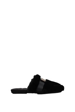 Dolce&Gabbana 拖鞋和木屐 男士 毛皮 黑色