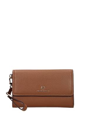 Michael Kors Wallets lg Women Leather Brown Luggage