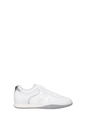 Hogan Sneakers Women Leather White Silver