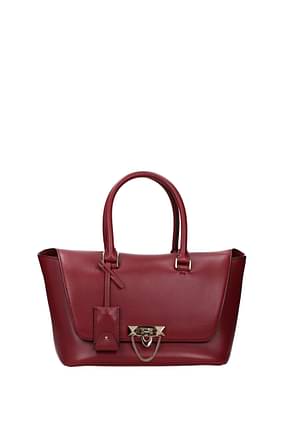 Valentino Garavani Handbags Women Leather Red Bordeaux
