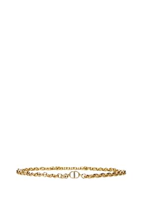 Christian Dior पतली बेल्ट महिलाओं पीतल स्वर्ण