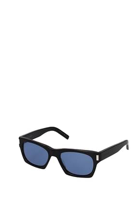 Saint Laurent धूप का चश्मा पुरुषों एसीटेट काली नीला
