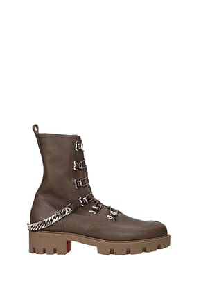 Louboutin Ankle boots Women Leather Gray
