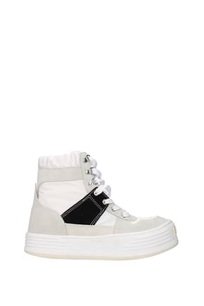 Palm Angels Sneakers Men Fabric  White Black