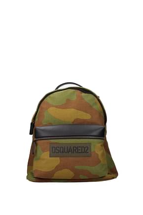 Dsquared2 Backpack and bumbags Men Fabric  Green Camouflage Green 