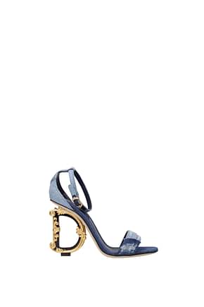Dolce&Gabbana Sandali Donna Tessuto Blu