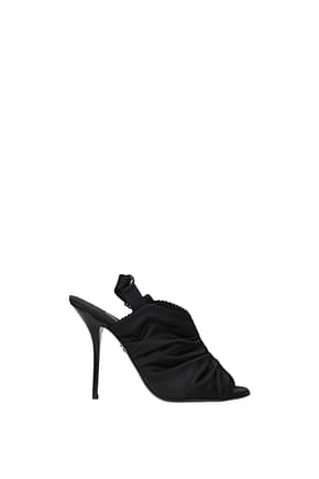 Dolce&Gabbana Sandales Femme Satin Noir