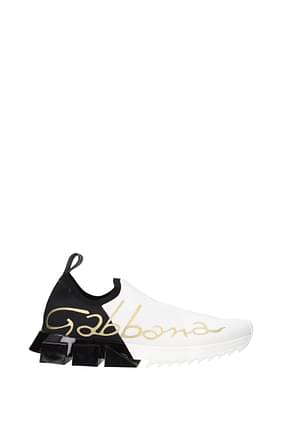 Dolce&Gabbana Sneakers Uomo Tessuto Bianco Nero