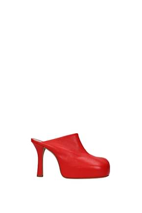 Bottega Veneta Sandals Women Leather Red