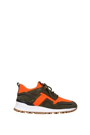 Tod's Sneakers Homme Tissu Orange Olive