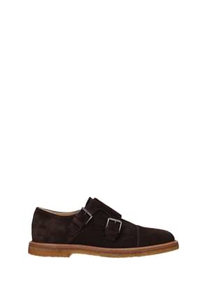 Tod's Lace up and Monkstrap Men Suede Brown Dark Brown
