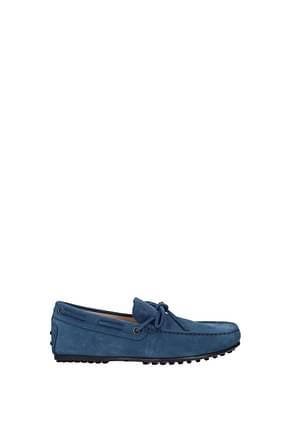 Tod's Loafers Men Suede Blue Oil Blue