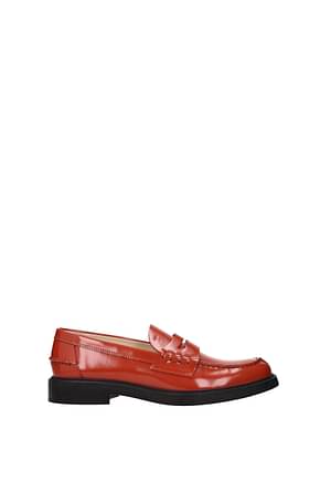 Tod's Loafers Women Leather Brown Terracotta