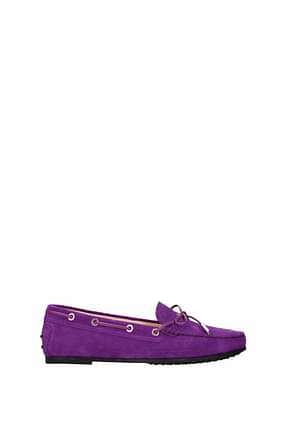 Tod's Loafers Women Suede Violet