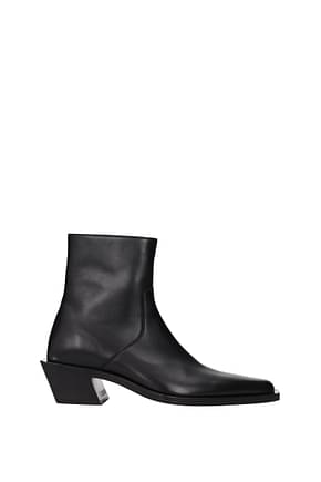 Balenciaga Ankle Boot Men Leather Black