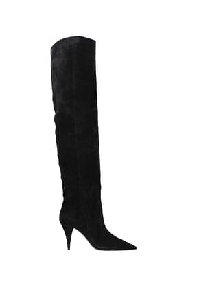 Saint Laurent Boots Women Suede Black