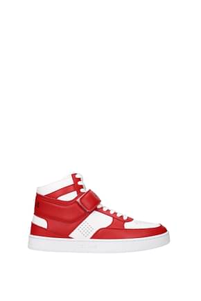 Celine Sneakers Men Leather Red Optic White