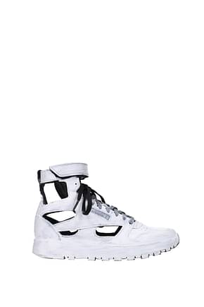 Maison Margiela أحذية رياضية x reebok رجال جلد أبيض أوف وايت