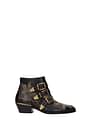 Chloé Ankle boots Women Leather Black Gold