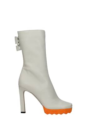 Off-White Ankle boots Women Leather Gray Orange