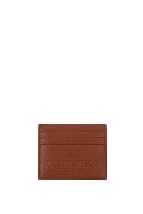 Valentino Garavani Document holders Men Leather Brown Leather