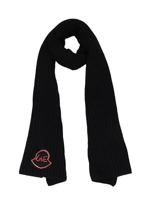 Moncler スカーフ 女性 バージンウール 黒