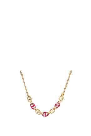 Christian Dior Halsketten Damen Metall Gold Fuchsie