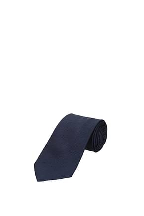 Zegna Cravates Homme Soie Bleu Noir