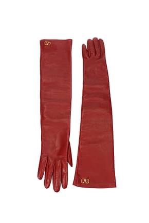 Valentino Garavani Handschuhe Damen Leder Rot