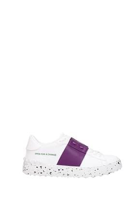 Valentino Garavani Sneakers Femme Faux Cuir Blanc Violet