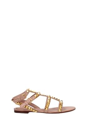 Valentino Garavani Sandals Women Leather Pink Gold
