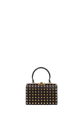 Valentino Garavani Handbags alcove Women Leather Black Gold