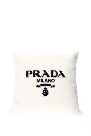 Prada Idee Regalo pillow Donna Eco Pelliccia Bianco Nero