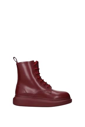 Alexander McQueen Ankle boots Women Leather Red Bordeaux