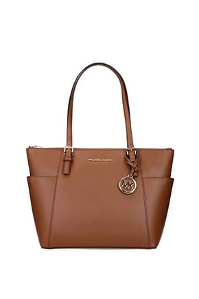 Michael Kors Shoulder bags jet set item ew Women Leather Brown Luggage