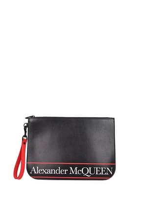 Alexander McQueen Pochette Homme Cuir Noir