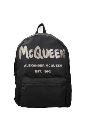 Alexander McQueen バックパック、バンバッグ 男性 ファブリック 黒