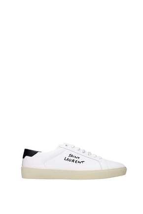 Saint Laurent Sneakers Men Leather White Black