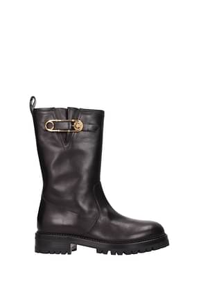 Versace Ankle boots Women Leather Black