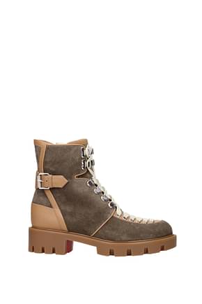Louboutin Ankle boots Women Suede Gray