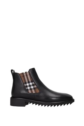 Burberry Ankle Boot Men Leather Black Brown