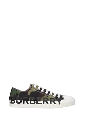 Burberry Sneakers Herren Stoff Grün Grün Tarnung