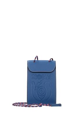 Loewe Crossbody Bag phone holder Men Leather Blue Light Blue