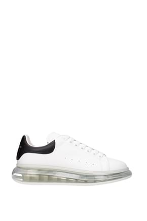 Alexander McQueen أحذية رياضية رجال جلد أبيض أسود