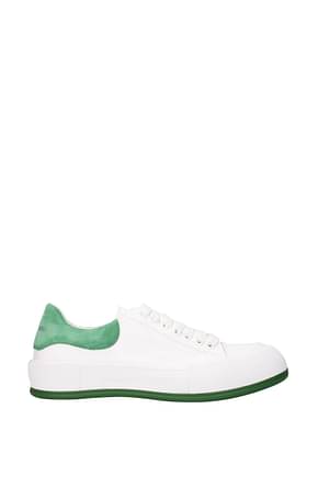 Alexander McQueen أحذية رياضية رجال قماش أبيض لون أخضر