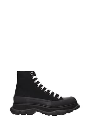 Alexander McQueen Ankle Boot tread Men Fabric  Black Black