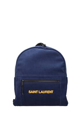Saint Laurent バックパック、バンバッグ 男性 ベルベット 青